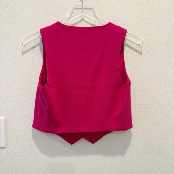 CHRISTIAN LACROIX Button Front‎ Vest in Fuchsia Pink XS Cropped - Picture 2 of 6